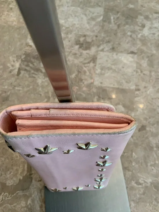 Jimmy Choo Blush Pink Star-Studded Leather wallet - Picture 8 of 16